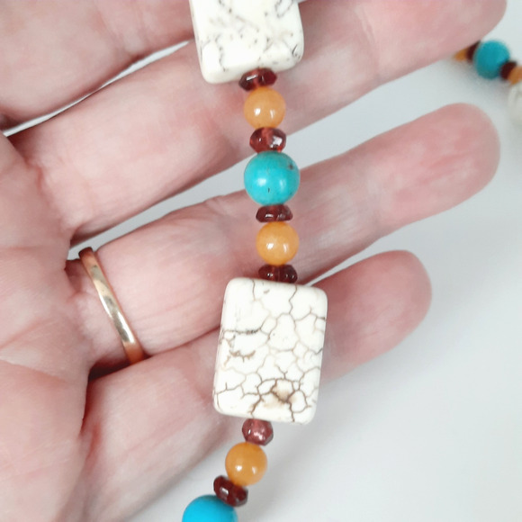 JBB 925 Sterling Silver Toggle Clasp Multi-color Natural Gemstones 20" Necklace - Picture 3 of 7